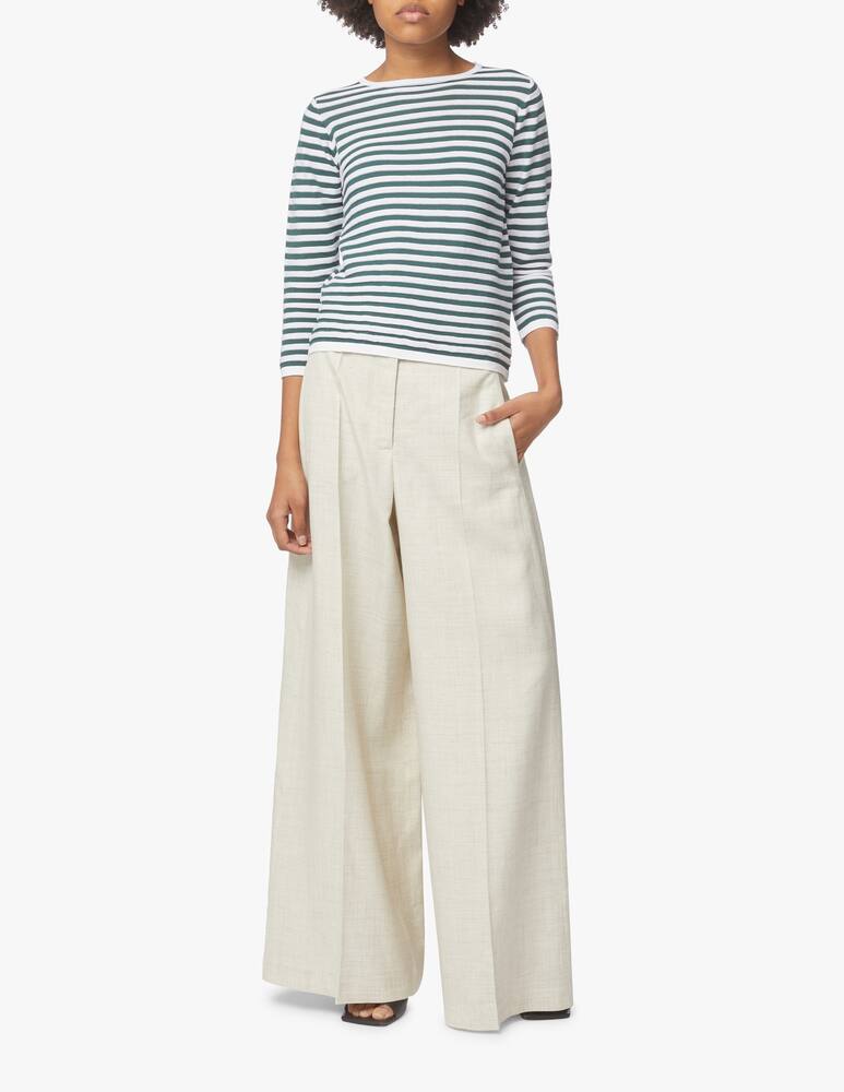 rinascente Rinascente Collection Maglia in cotone con scollo a barca e manica a 3/4 - azzurro