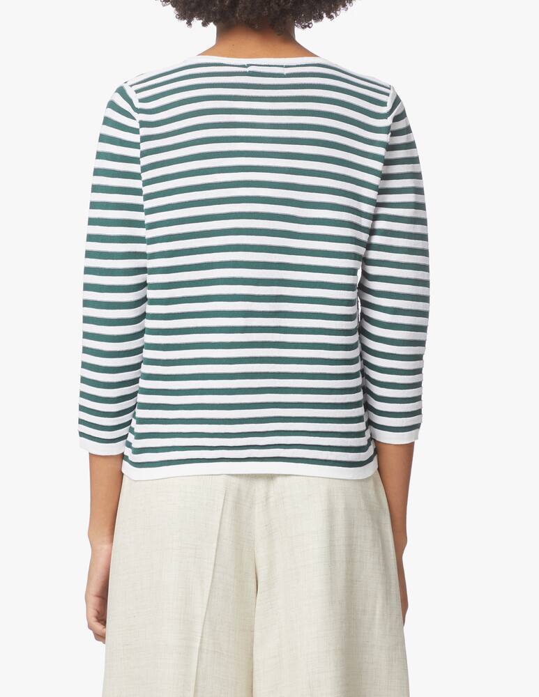 rinascente Rinascente Collection Maglia in cotone con scollo a barca e manica a 3/4 - azzurro