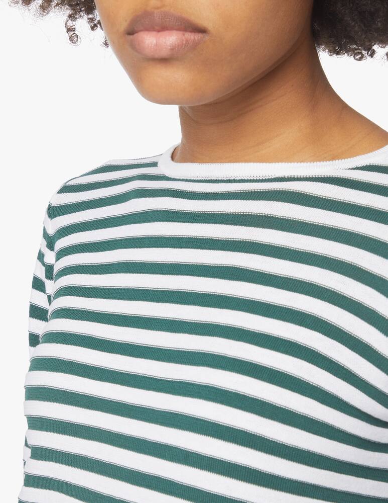 rinascente Rinascente Collection Maglia in cotone con scollo a barca e manica a 3/4 - azzurro