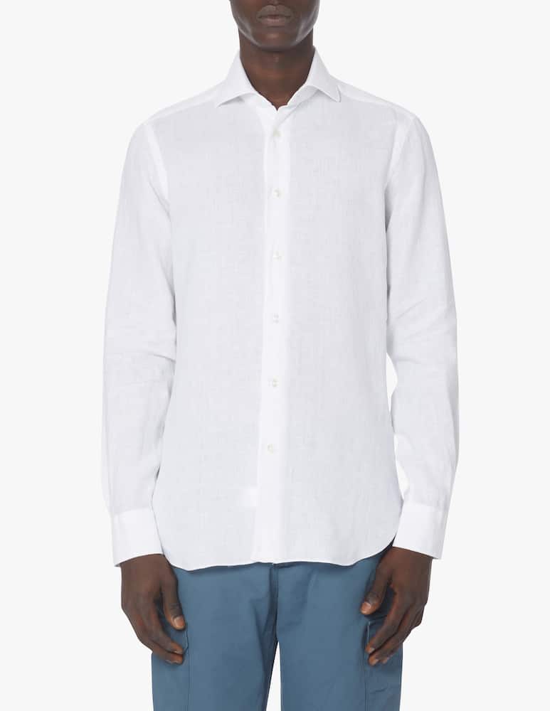Barba Napoli Camicia in lino culto - bianco - immagine 1 Barba Napoli Camicia in lino culto - bianco - immagine 1