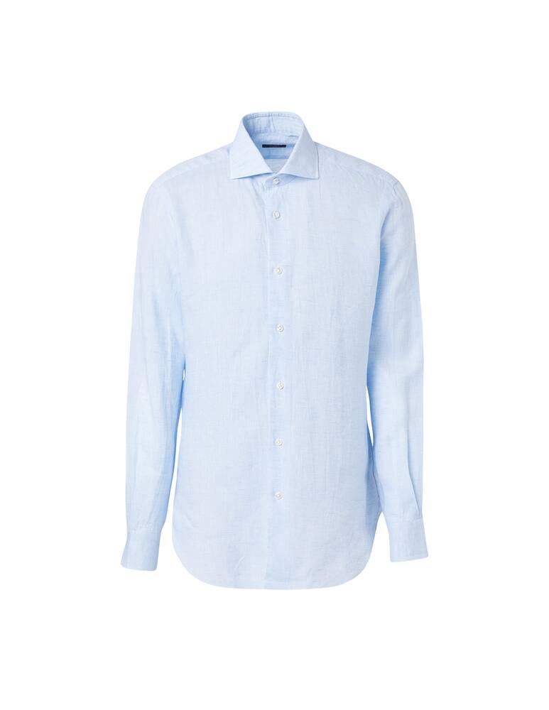 Barba Napoli Camicia in lino culto - azzurro - immagine 5