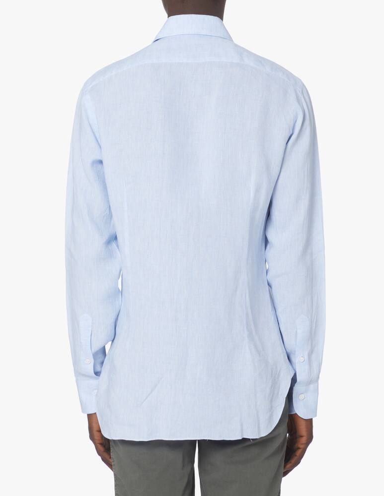 Barba Napoli Camicia in lino culto - azzurro - immagine 3
