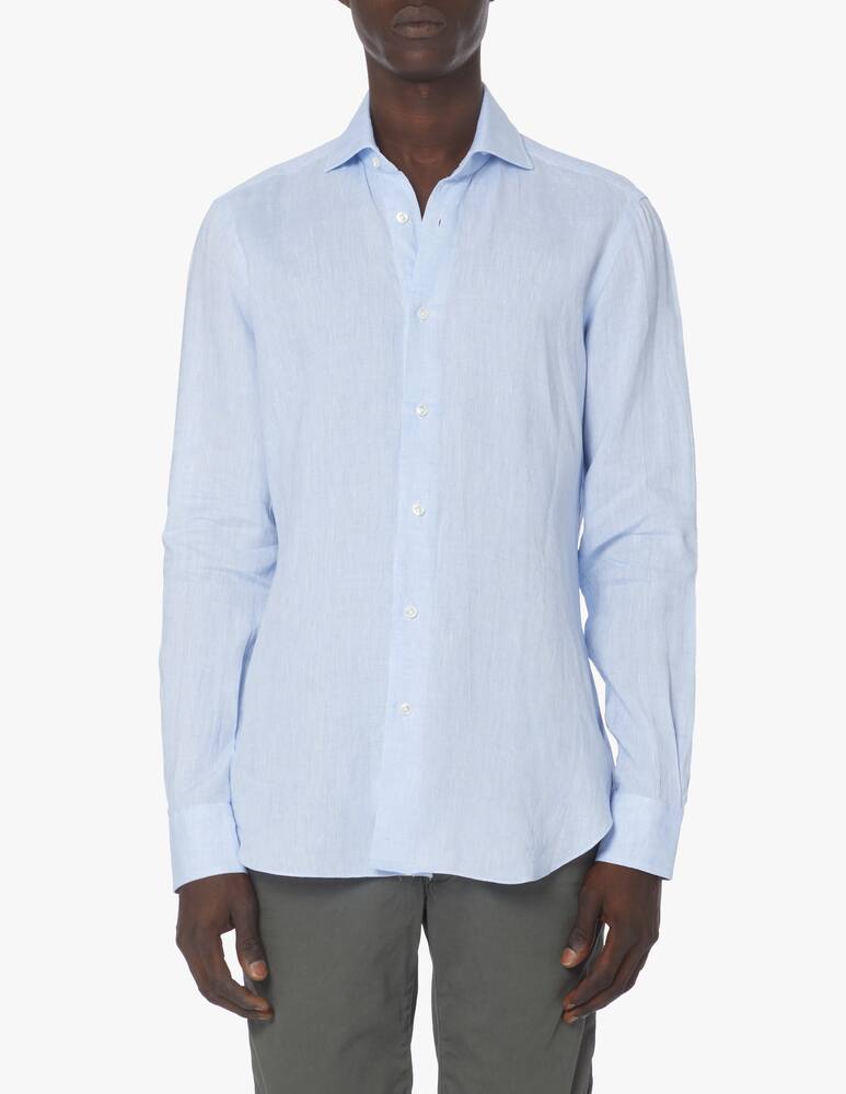 Barba Napoli Camicia in lino culto - azzurro - immagine 1