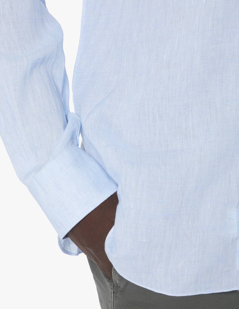Barba Napoli Camicia in lino culto - azzurro - immagine 4