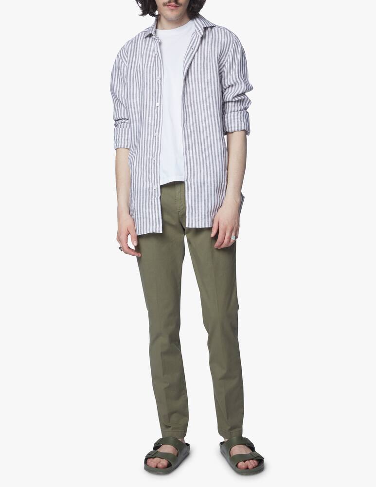 rinascente Barba Napoli Cult linen large stripes shirt - brown