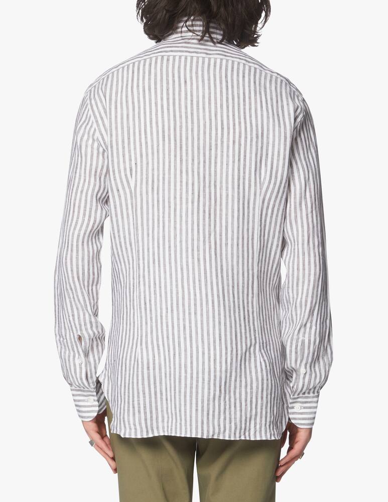 rinascente Barba Napoli Cult linen large stripes shirt - brown