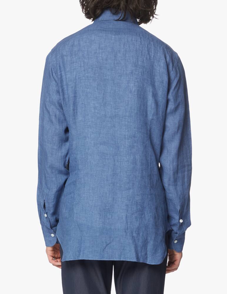 rinascente Barba Napoli Camicia in lino delave culto - blu