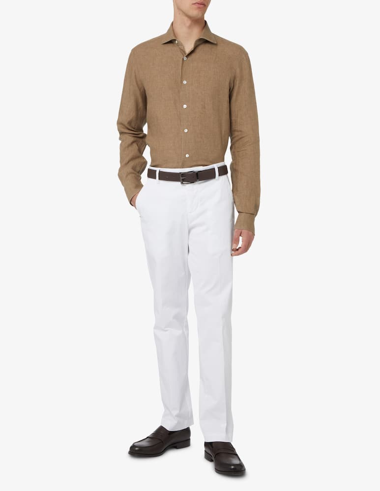 rinascente Barba Napoli Cult delave linen shirt - beige