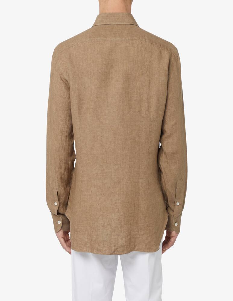 rinascente Barba Napoli Cult delave linen shirt - beige