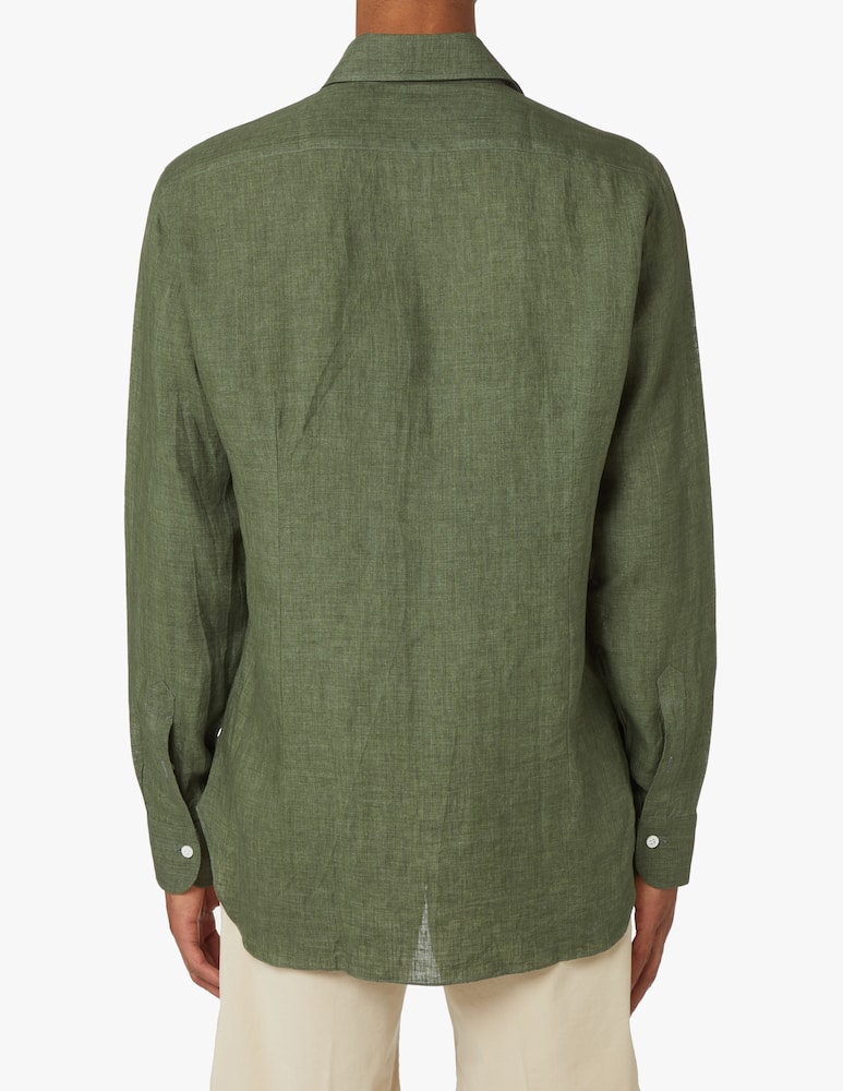 Barba Napoli Camicia in lino delave culto - verde - immagine 3 Barba Napoli Camicia in lino delave culto - verde - immagine 3