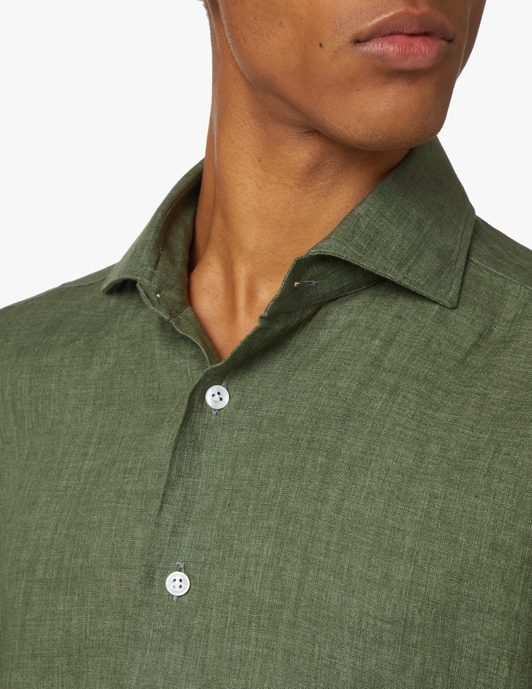 Barba Napoli Camicia in lino delave culto - verde - immagine 4 Barba Napoli Camicia in lino delave culto - verde - immagine 4