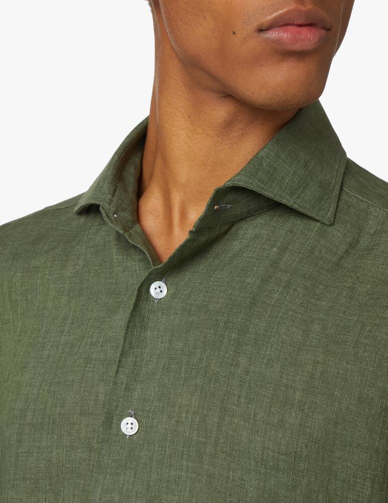 rinascente Barba Napoli Camicia in lino delave culto - verde