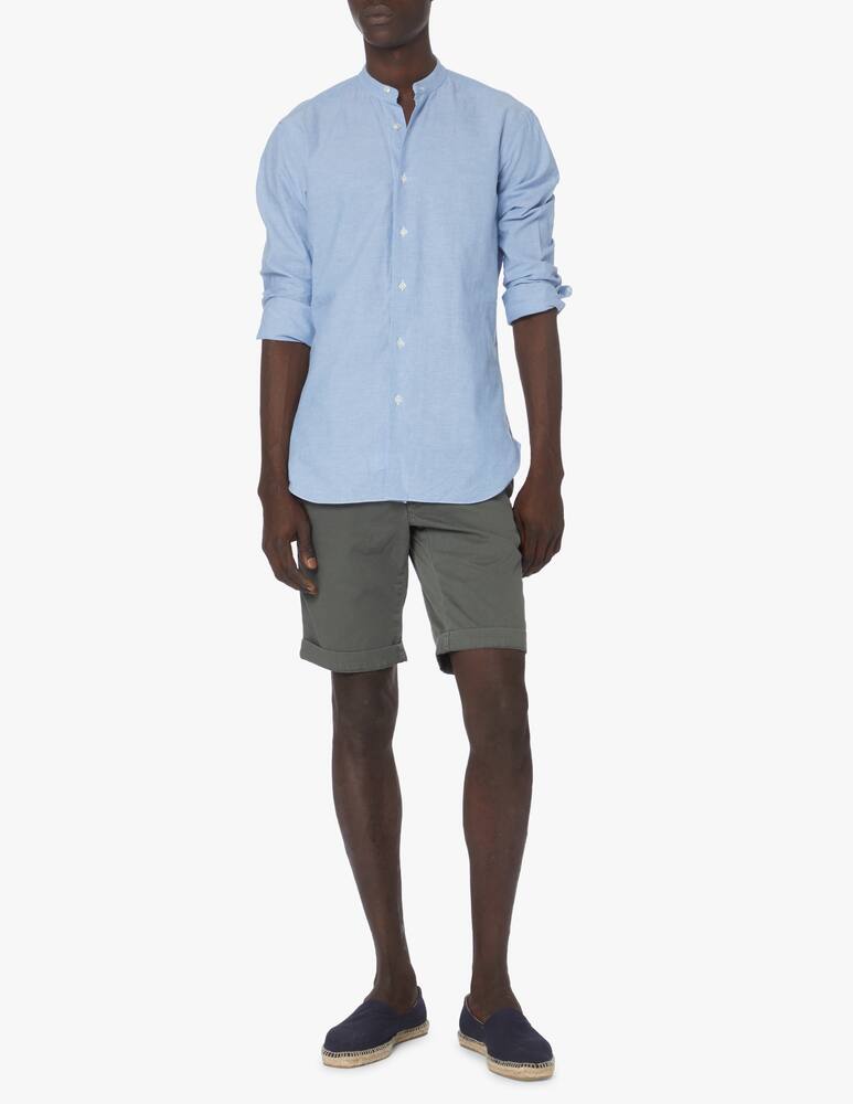 rinascente Barba Napoli Cotton organic linen guru shirt - light blue