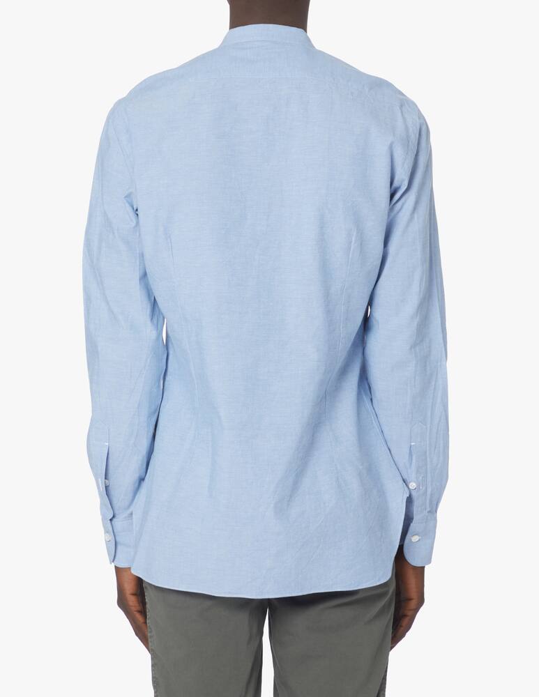 rinascente Barba Napoli Cotton organic linen guru shirt - light blue