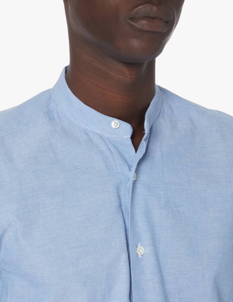 rinascente Barba Napoli Cotton organic linen guru shirt - light blue