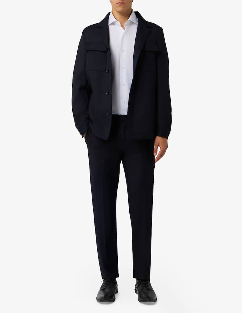 rinascente Sartoria Italiana Wool cover trousers with adjustable structure