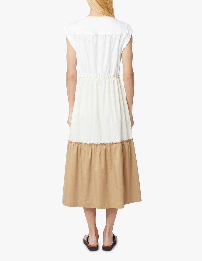 rinascente Peserico Vestito girocollo senza manica con balze - bianco