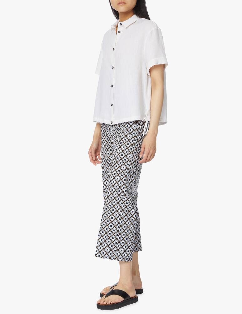 rinascente Peserico Linen shirt with oversized drawstring - white