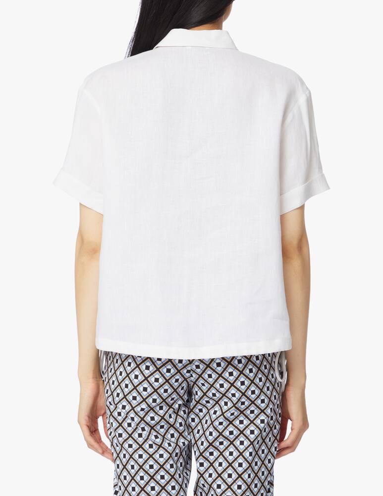 rinascente Peserico Linen shirt with oversized drawstring - white