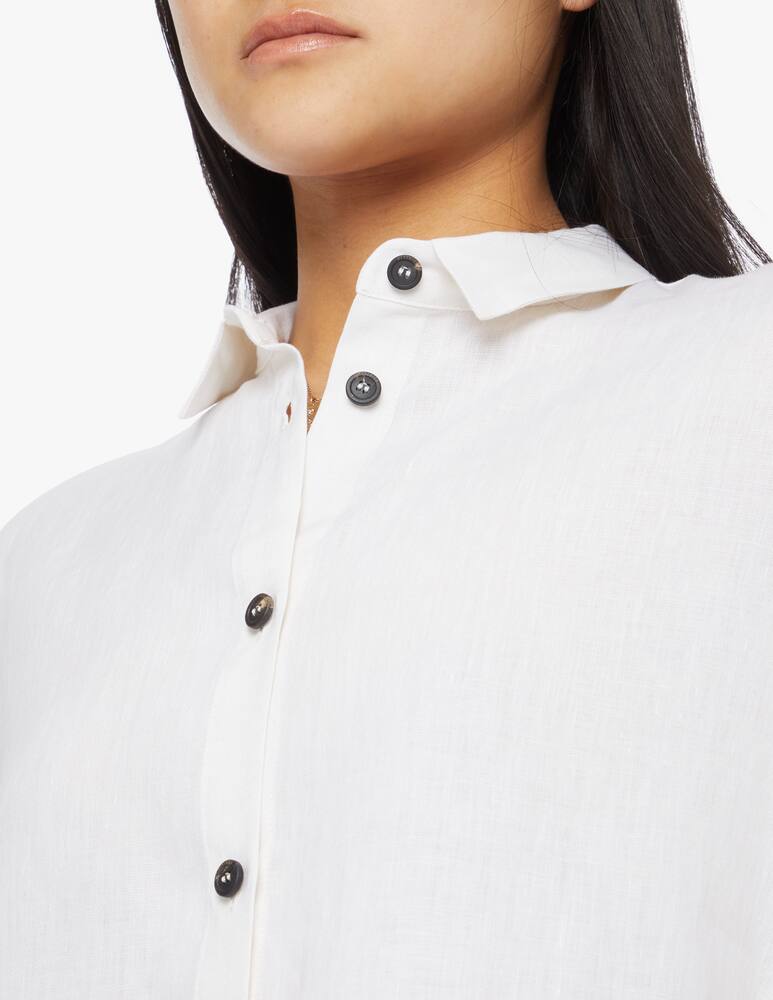 rinascente Peserico Linen shirt with oversized drawstring - white