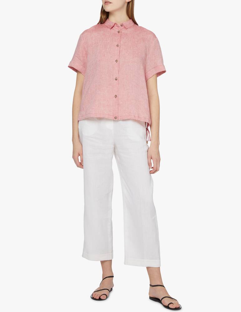 rinascente Peserico Camicia in  lino con coulisse over - rosa