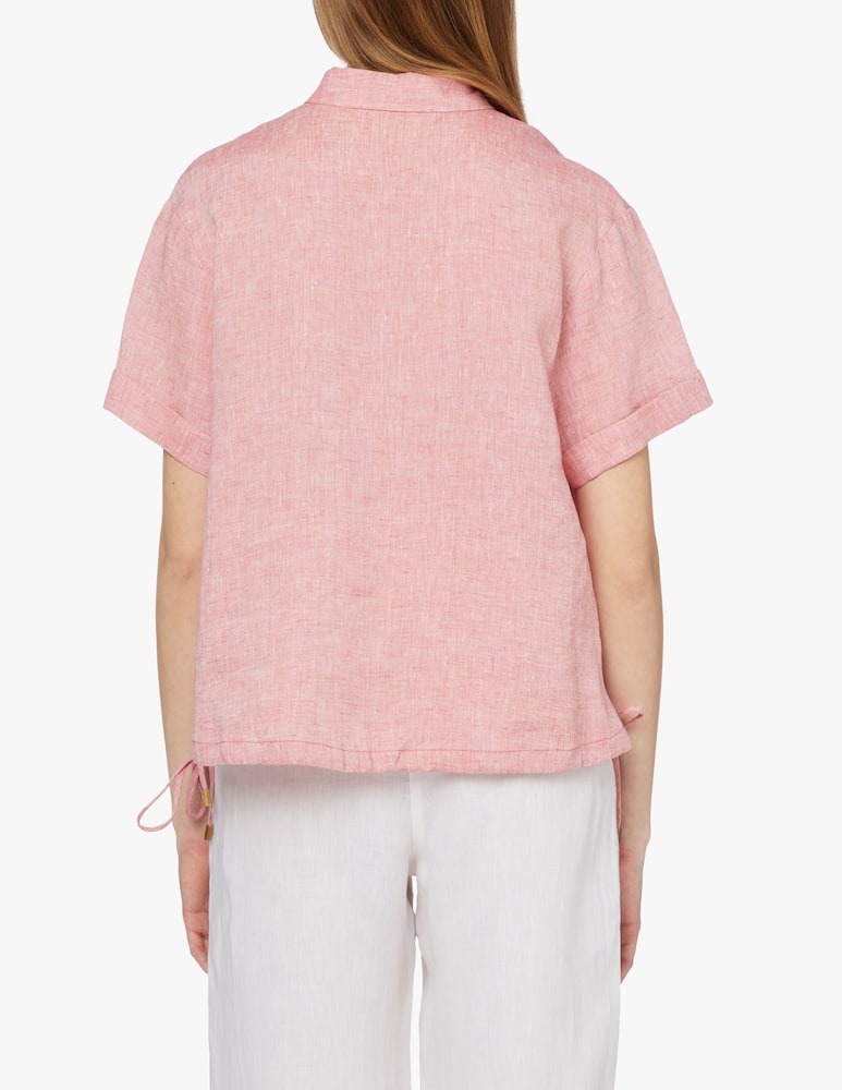 rinascente Peserico Camicia in  lino con coulisse over - rosa