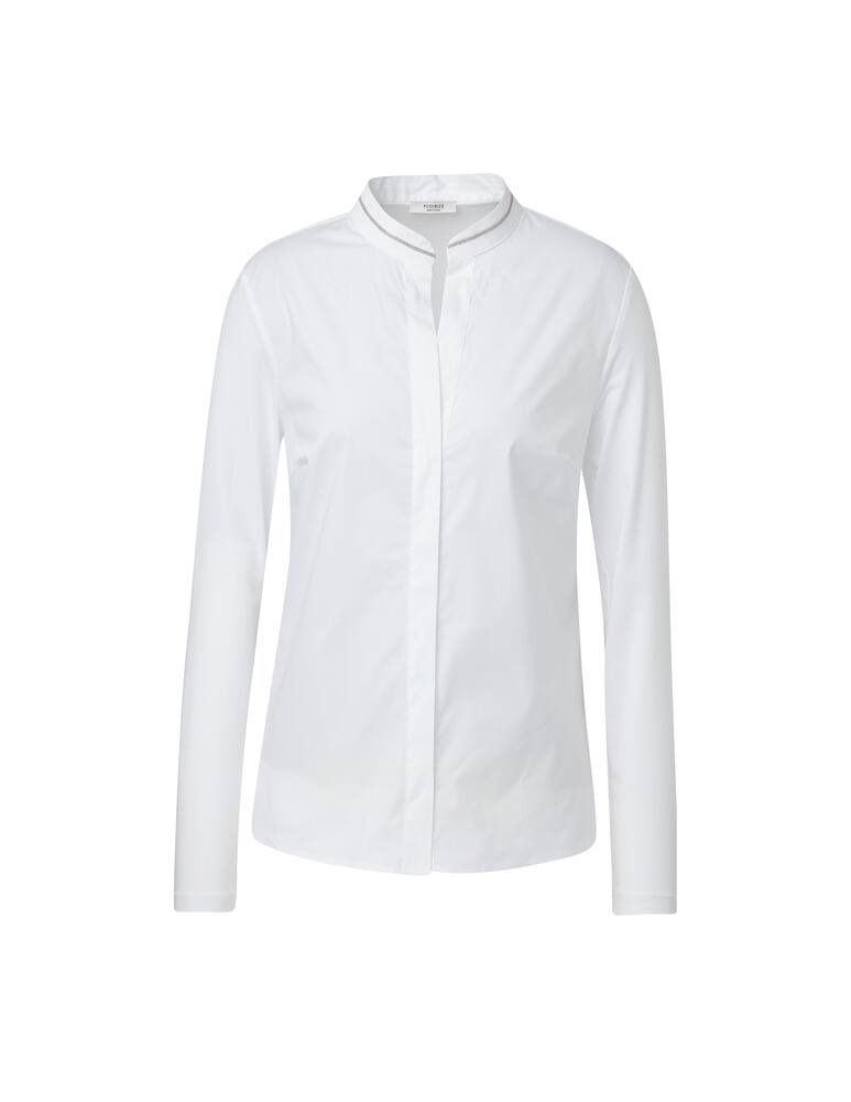 rinascente Peserico Camicia collo alla coreana in cotone - bianco