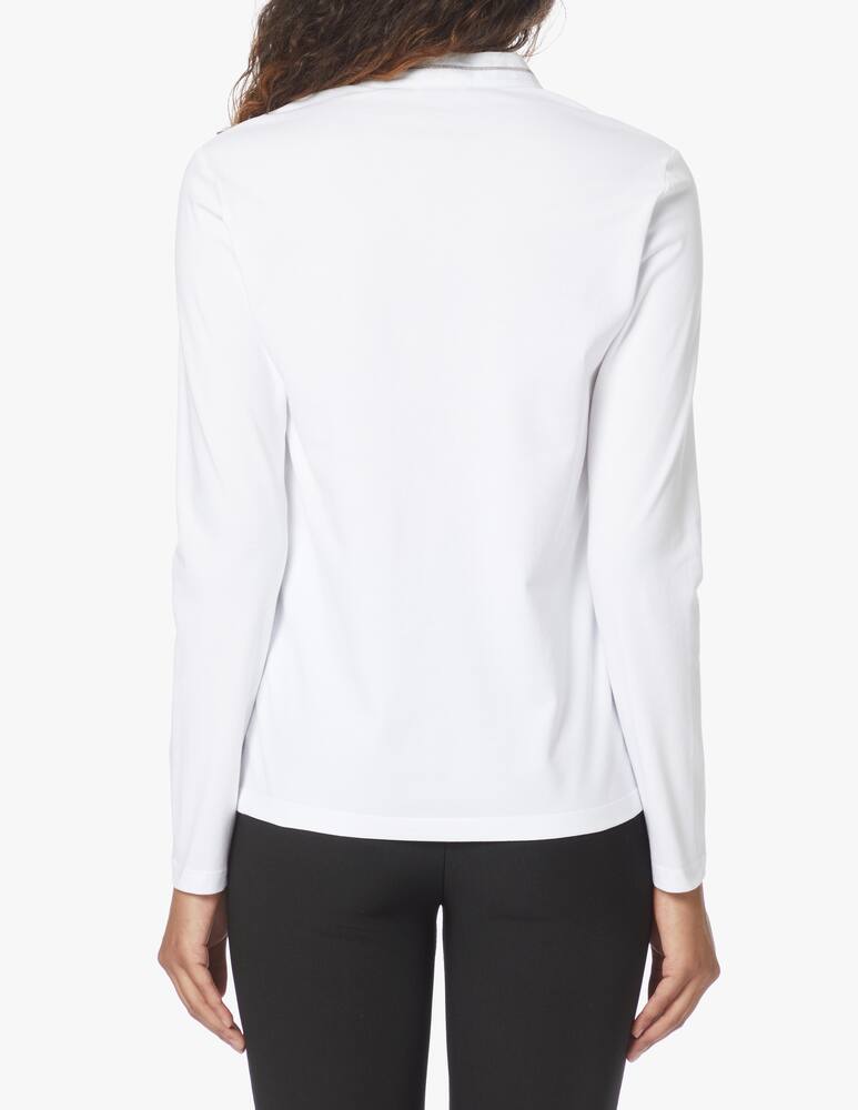 rinascente Peserico Camicia collo alla coreana in cotone - bianco