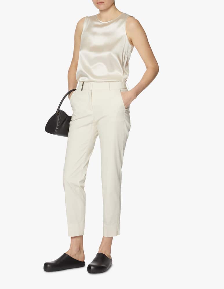 Peserico Slim-fit trousers - white - picture 1 Peserico Slim-fit trousers - white - picture 1