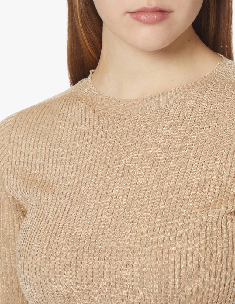 rinascente Peserico Ribbed blouse with lurex - gold