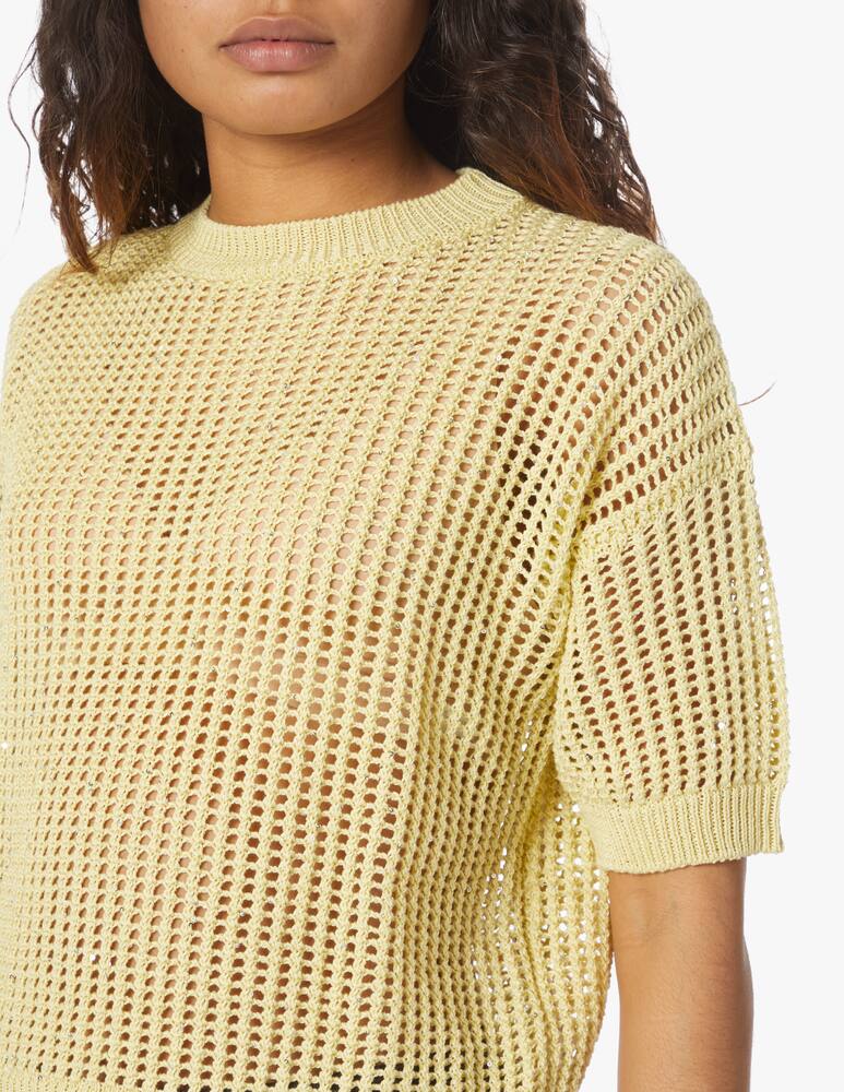 rinascente Peserico Lurex mesh blouse - yellow