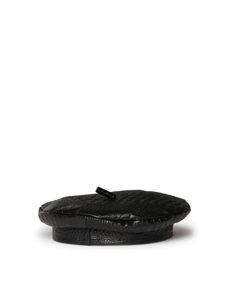 rinascente Ruslan Baginskiy Leather croco print beret