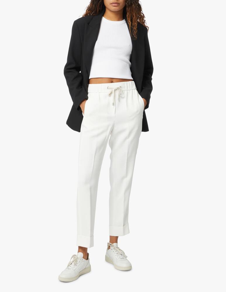 Peserico Cady pants with elastic waist - white - picture 1 Peserico Cady pants with elastic waist - white - picture 1