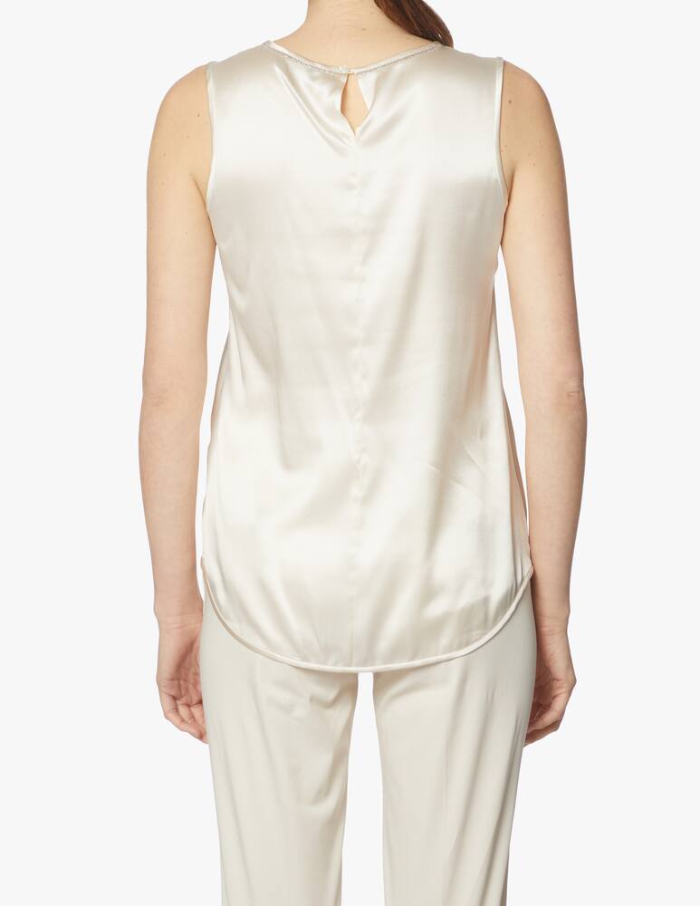 rinascente Peserico Top raso di seta - bianco
