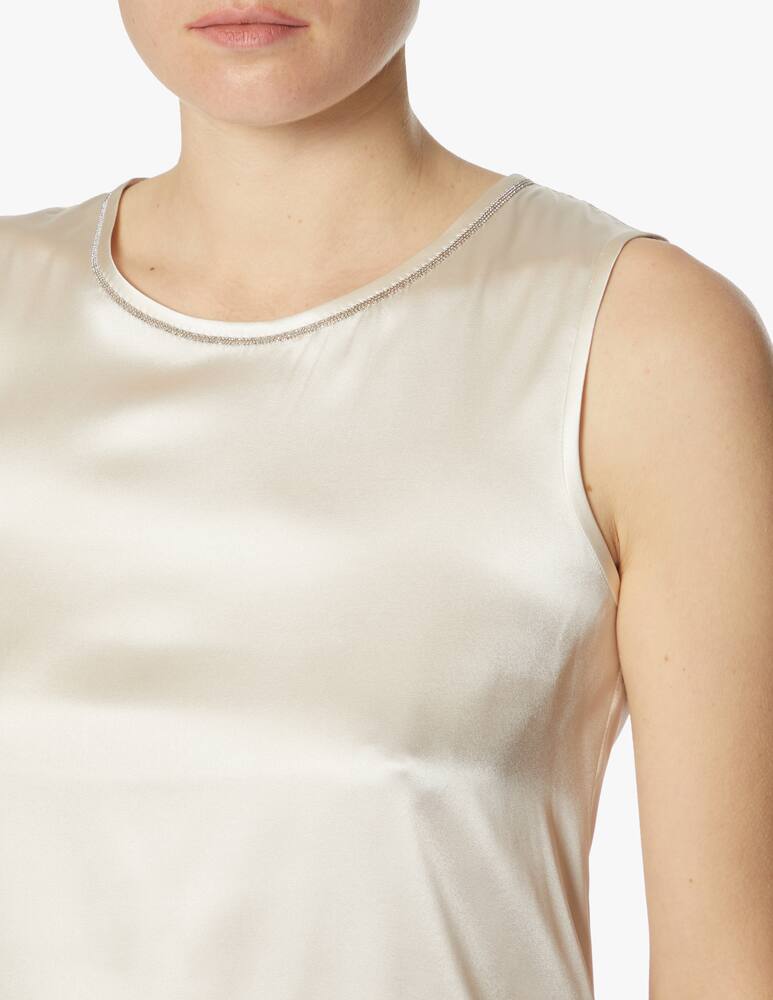 rinascente Peserico Top raso di seta - bianco