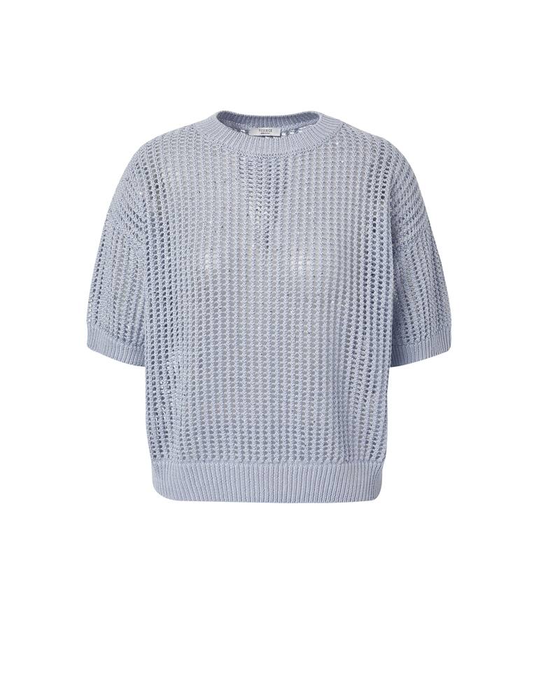 rinascente Peserico Lurex mesh blouse - light blue