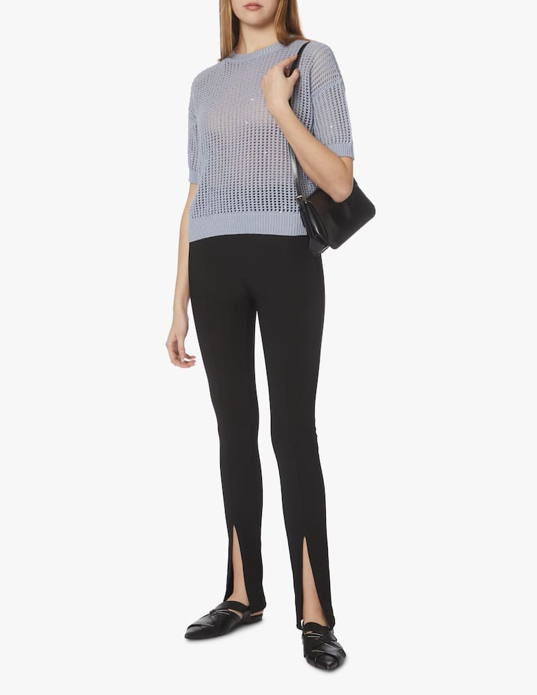 rinascente Peserico Lurex mesh blouse - light blue