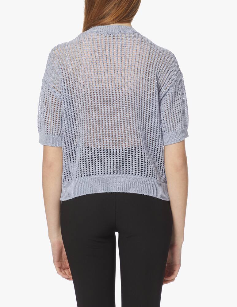 rinascente Peserico Lurex mesh blouse - light blue