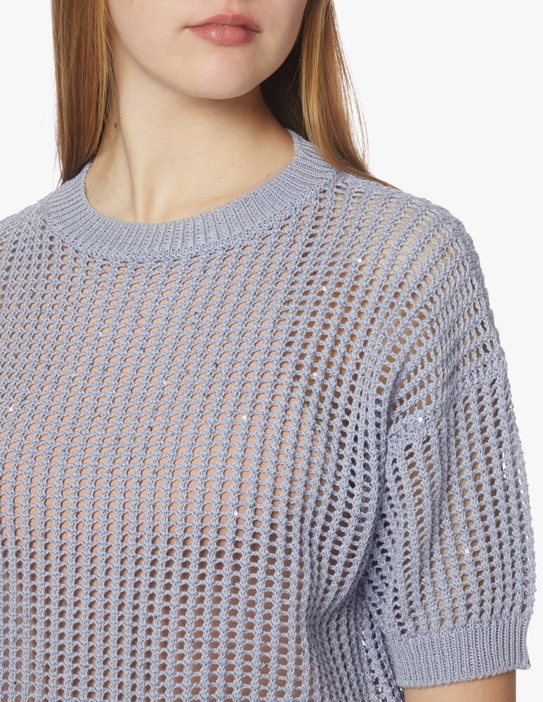 rinascente Peserico Lurex mesh blouse - light blue