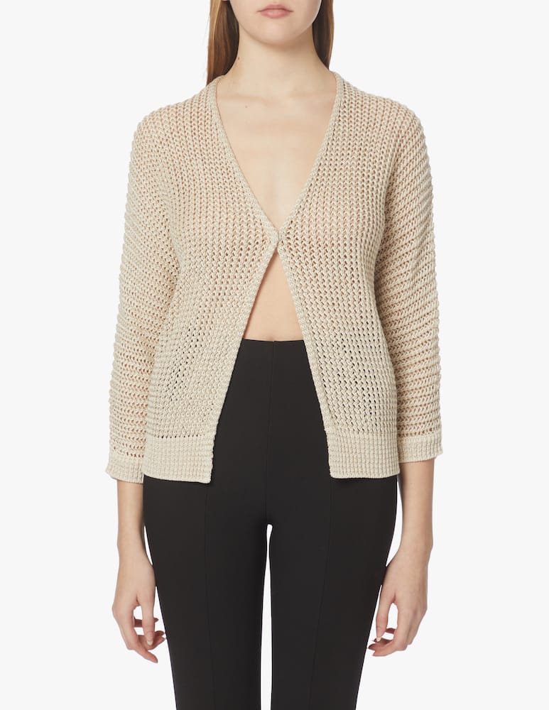 Peserico Lurex mesh blouse - beige - picture 1 Peserico Lurex mesh blouse - beige - picture 1