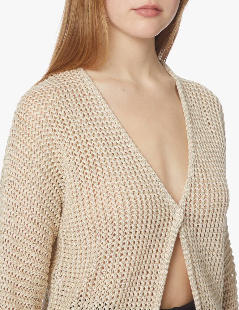 rinascente Peserico Lurex mesh blouse - beige