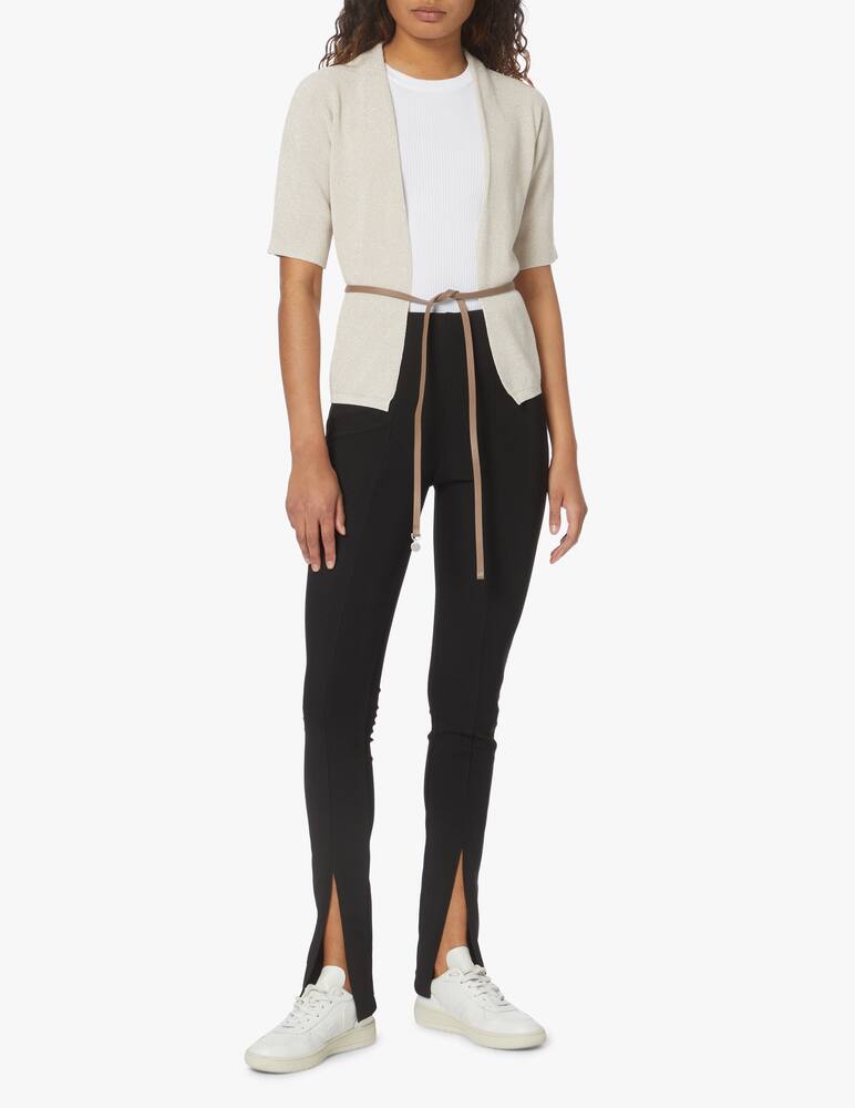 rinascente Peserico Cardigan in lurex con cintura - bianco