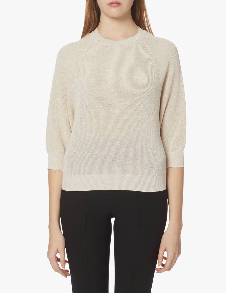 Peserico Maglione in punto pannocchia e misto cotone - beige - immagine 1