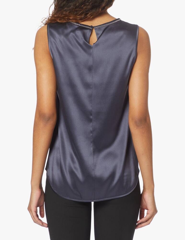 rinascente Peserico Top raso di seta - blu