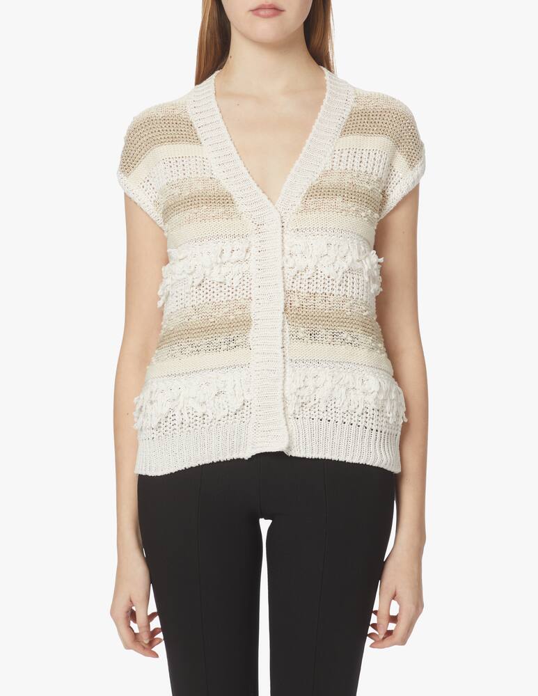 rinascente Peserico Gilet in cotone con mix punti - beige