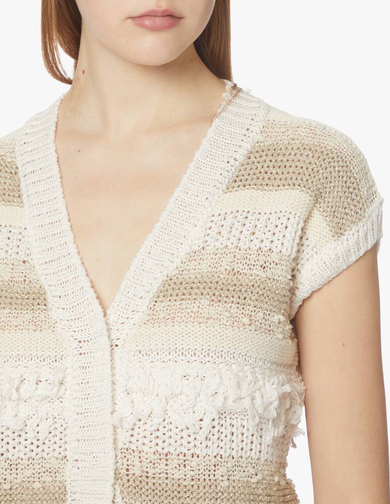 rinascente Peserico Gilet in cotone con mix punti - beige