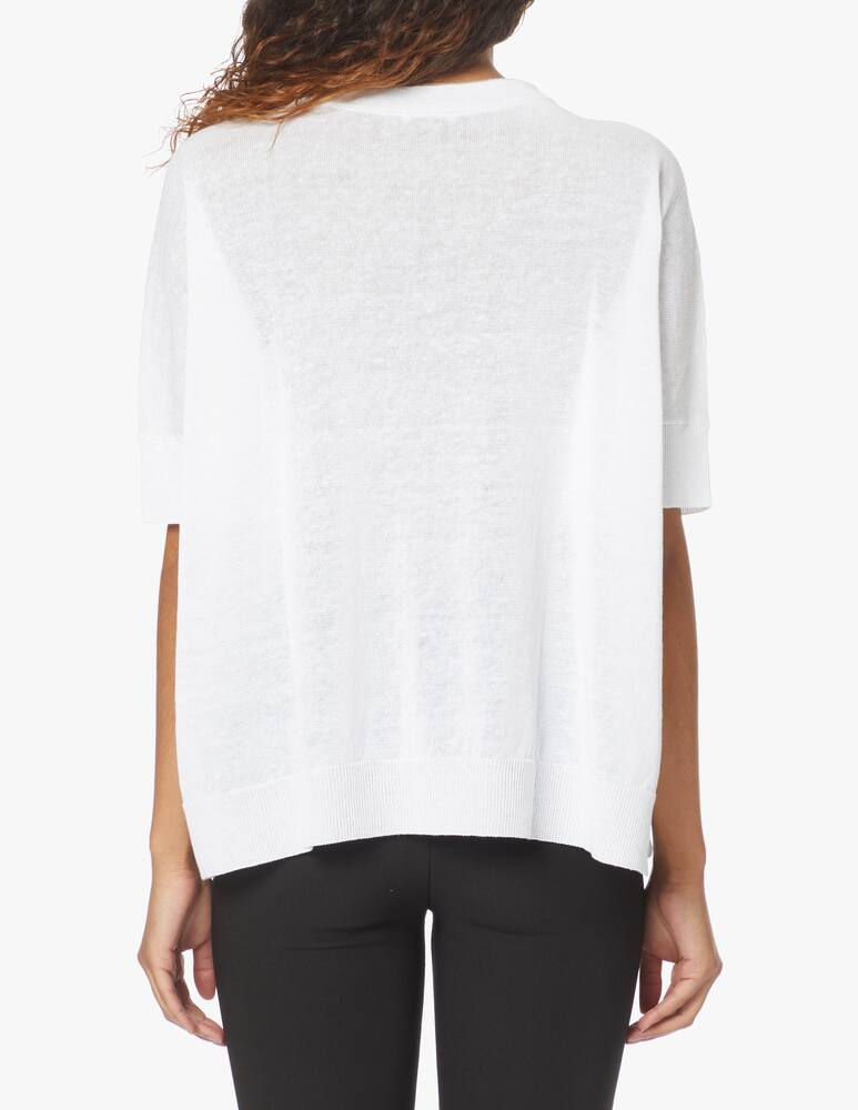 Peserico Blusa over in lino con taschino - bianco - immagine 3 Peserico Blusa over in lino con taschino - bianco - immagine 3