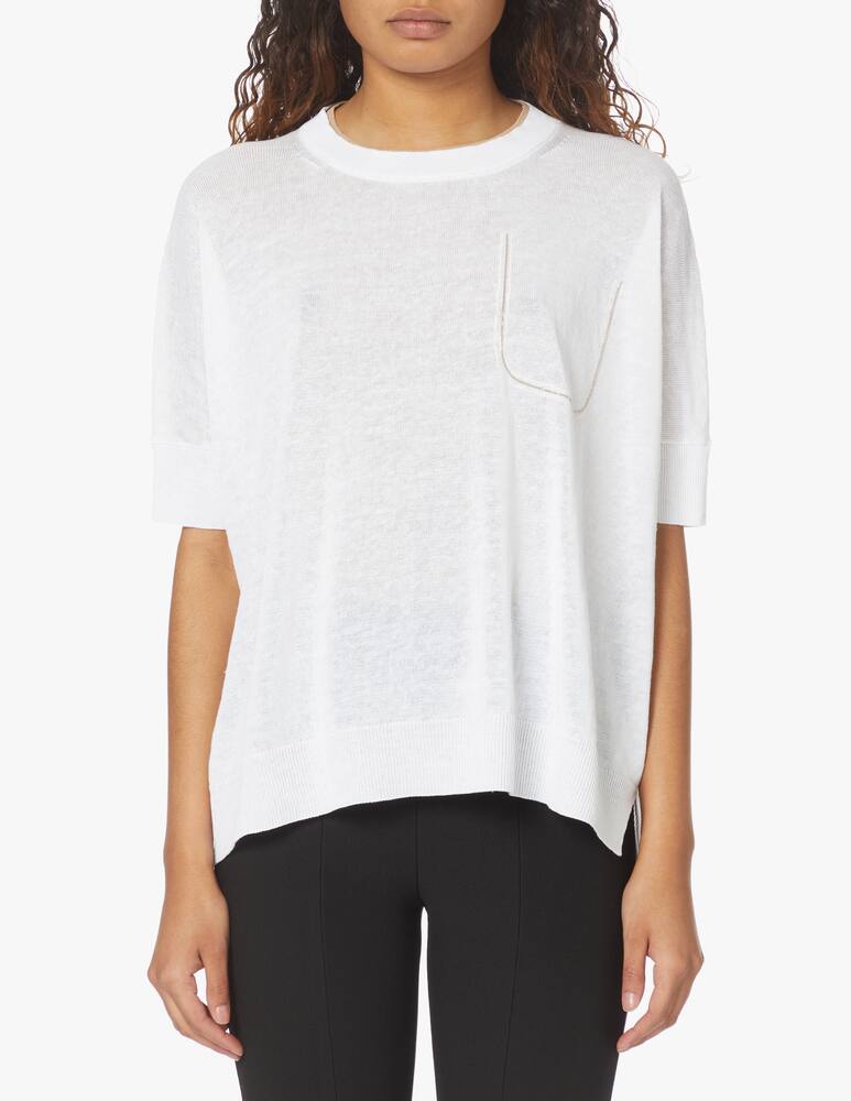 Peserico Blusa over in lino con taschino - bianco - immagine 1 Peserico Blusa over in lino con taschino - bianco - immagine 1