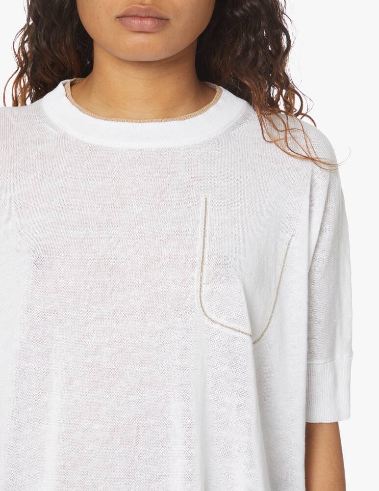 Peserico Blusa over in lino con taschino - bianco - immagine 4 Peserico Blusa over in lino con taschino - bianco - immagine 4