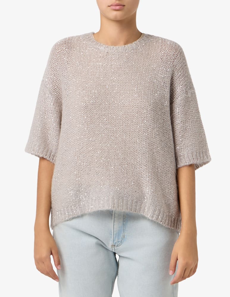 Rinascente Collection Maglia paillettes corta - immagine 1 Rinascente Collection Maglia paillettes corta - immagine 1